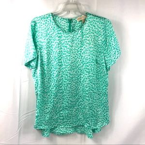 Michael Micael Kors Abstract Jaguar Peplum Top L